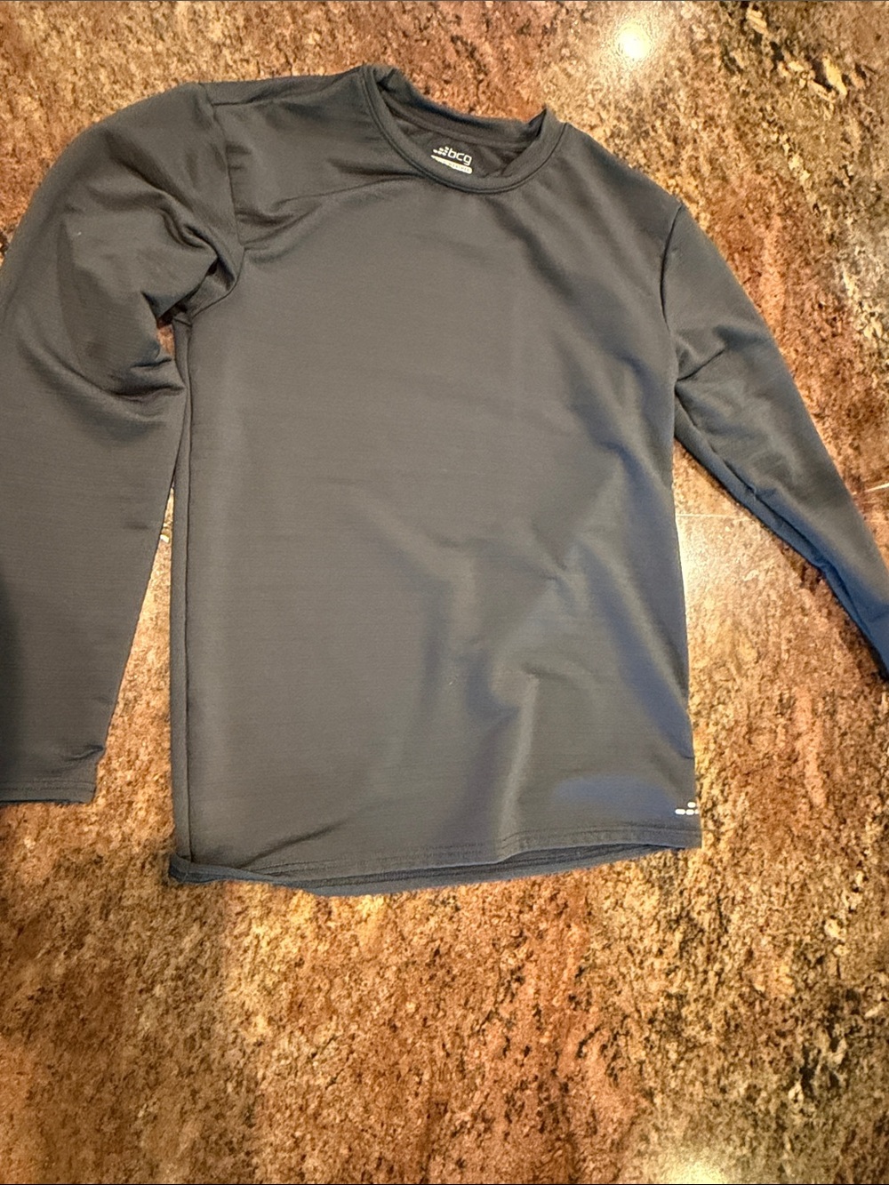 bcg Men's Long-Sleeve Crew Neck Shirt in Charcoal Gray